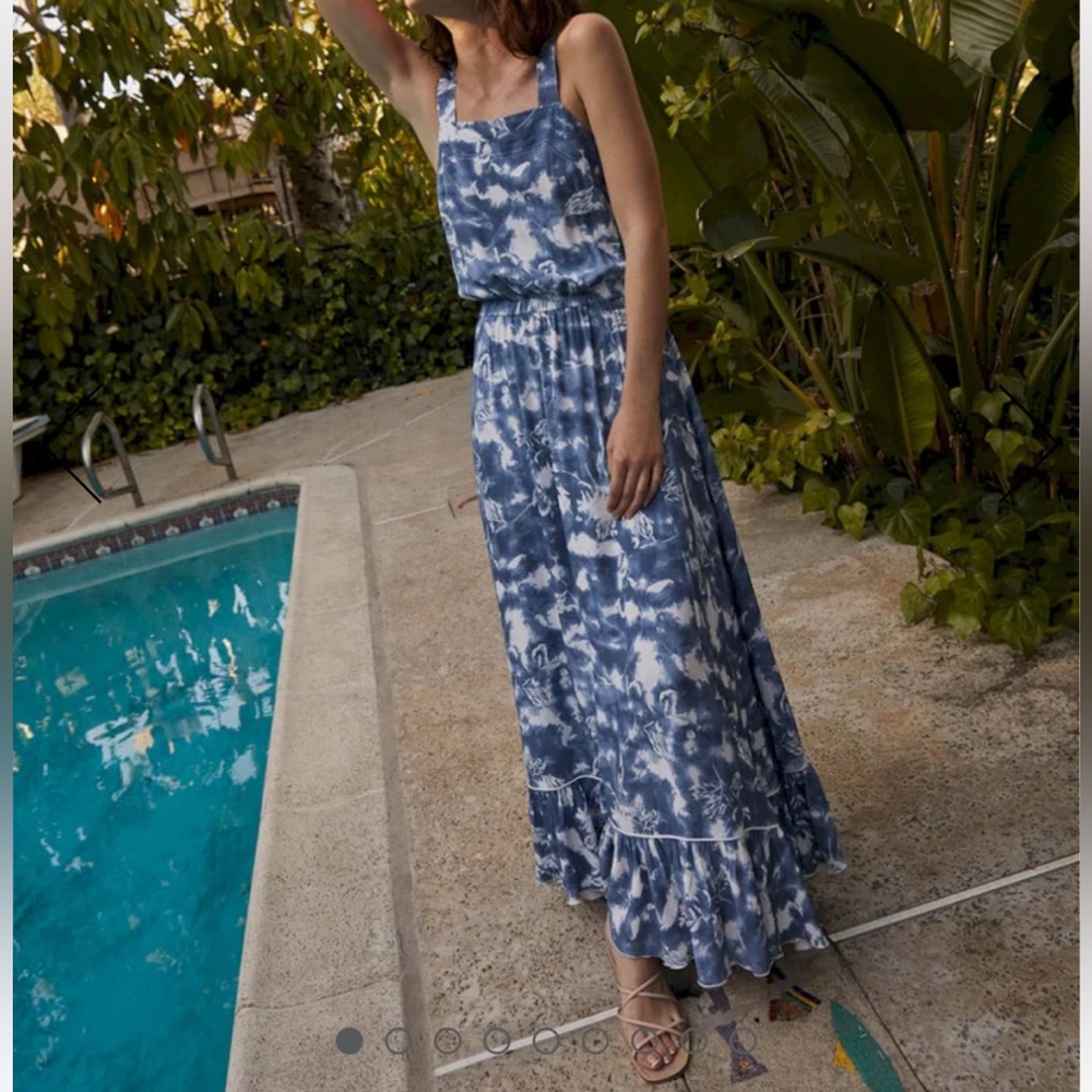 Splendid Blue and White Maxi Dress